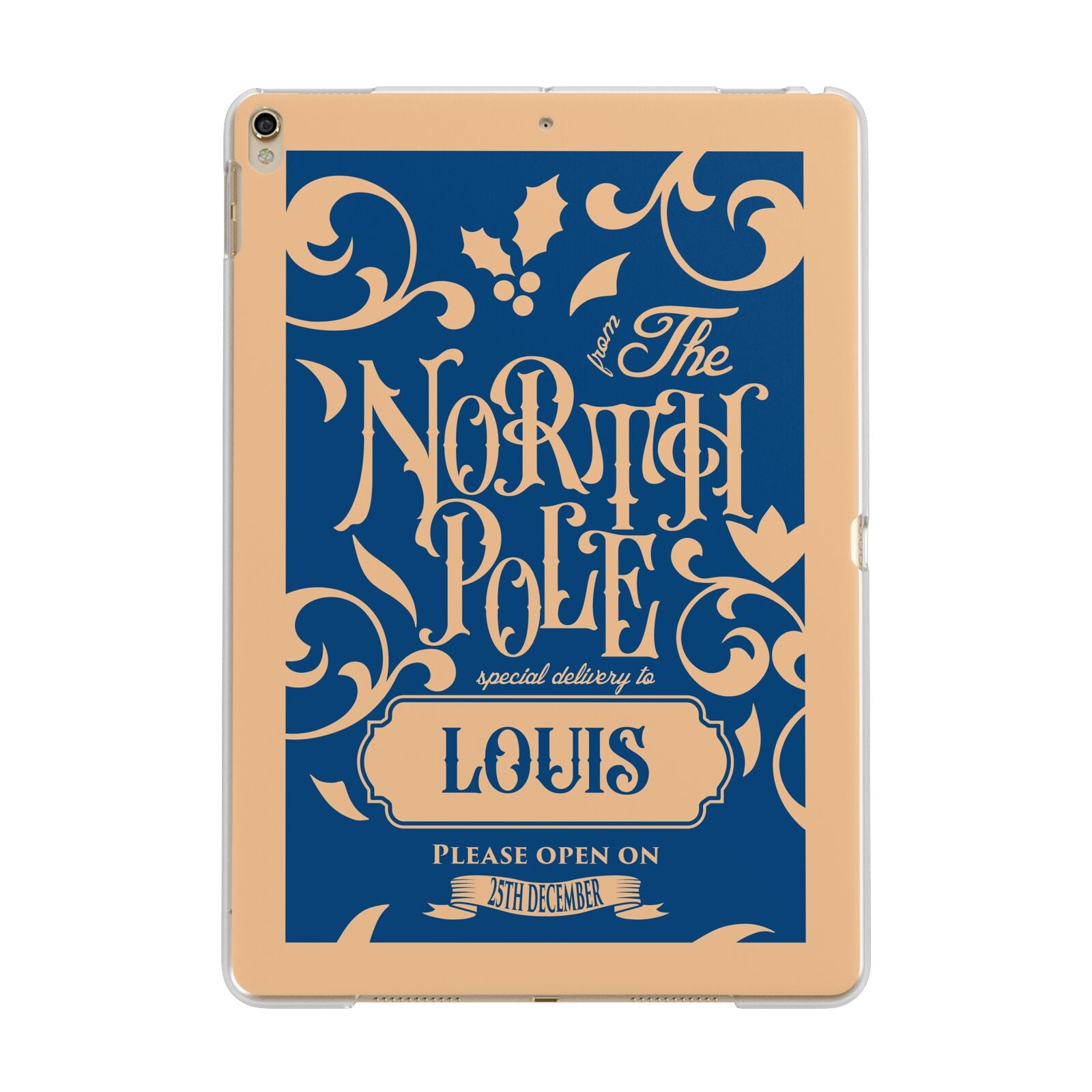 North Pole Personalised Apple iPad Gold Case