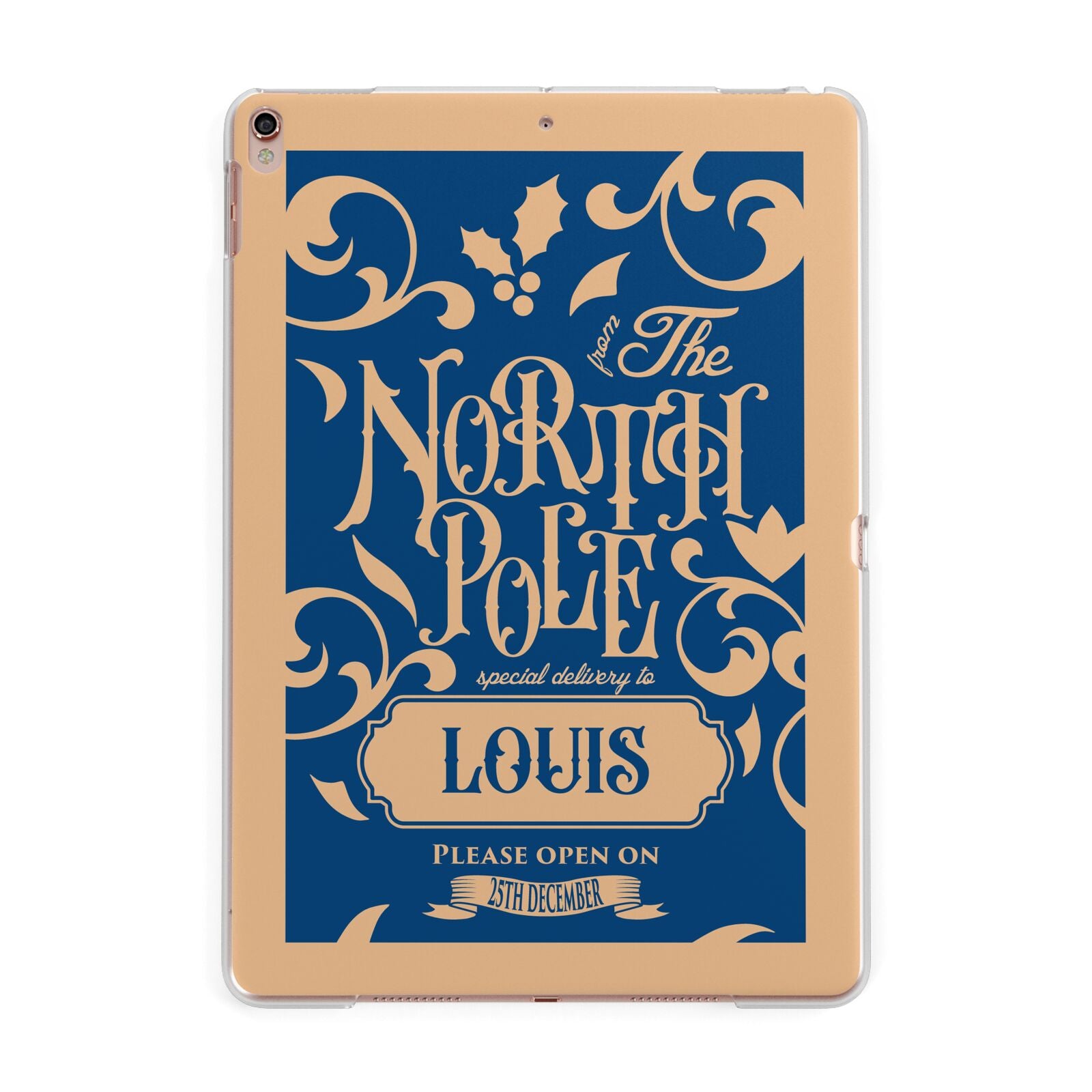 North Pole Personalised Apple iPad Rose Gold Case
