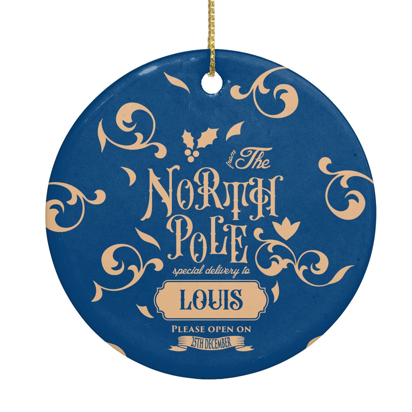 North Pole Personalised Circle Decoration