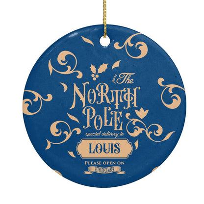 North Pole Personalised Circle Decoration