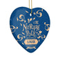 North Pole Personalised Heart Decoration Side Angle