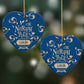 North Pole Personalised Heart Decoration on Christmas Background