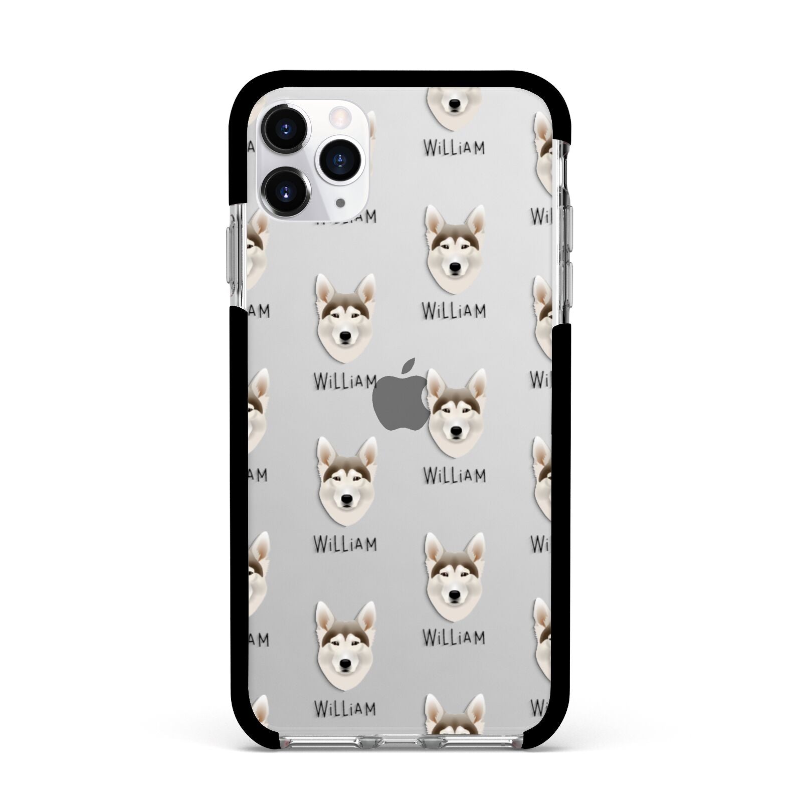 Northern Inuit Icon with Name Apple iPhone 11 Pro Max in Silver with Black Impact Case