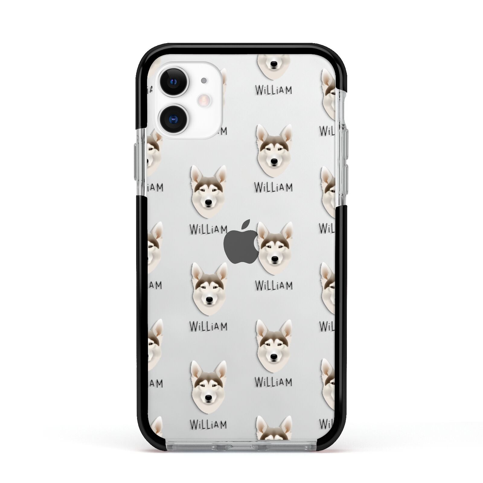 Northern Inuit Icon with Name Apple iPhone 11 in White with Black Impact Case
