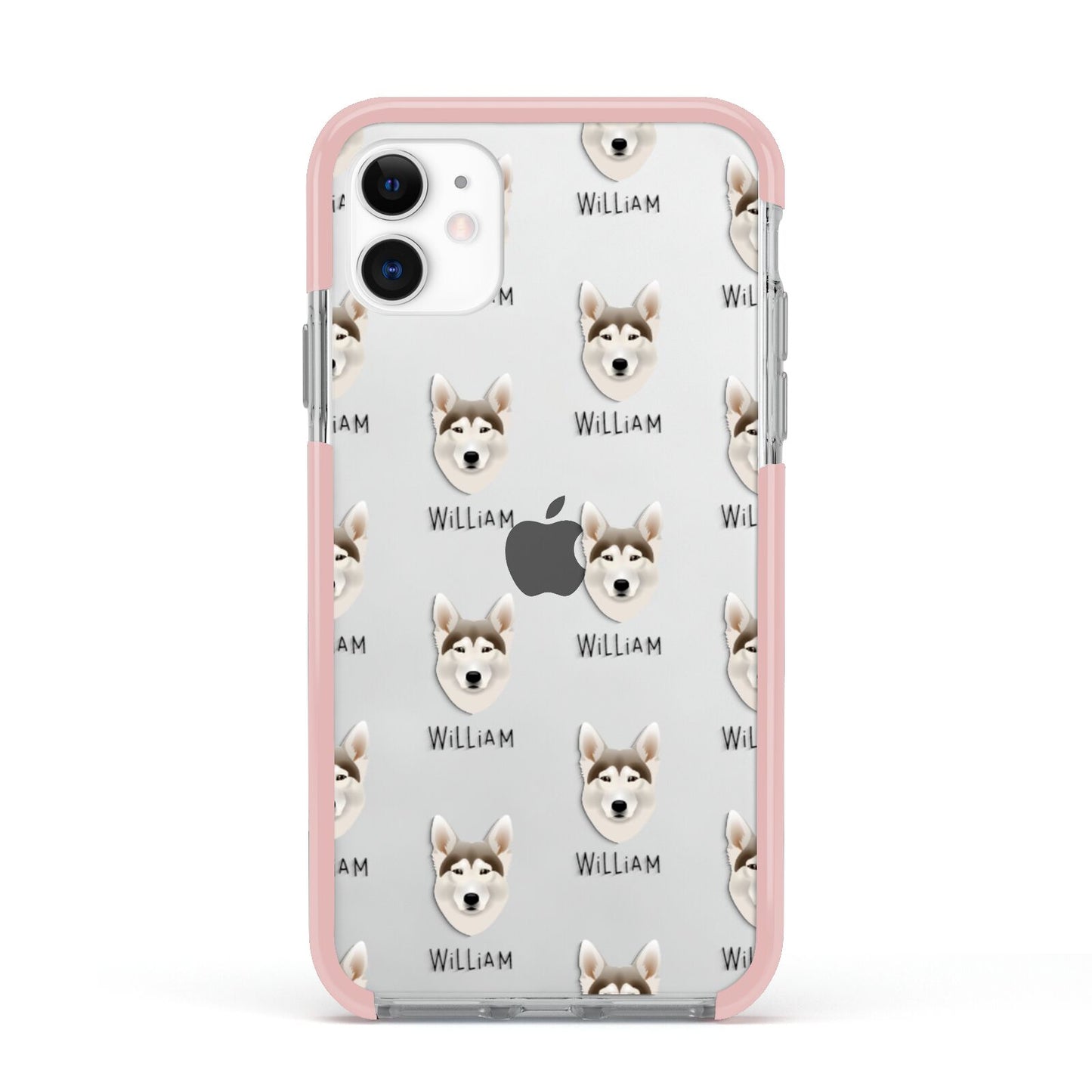 Northern Inuit Icon with Name Apple iPhone 11 in White with Pink Impact Case