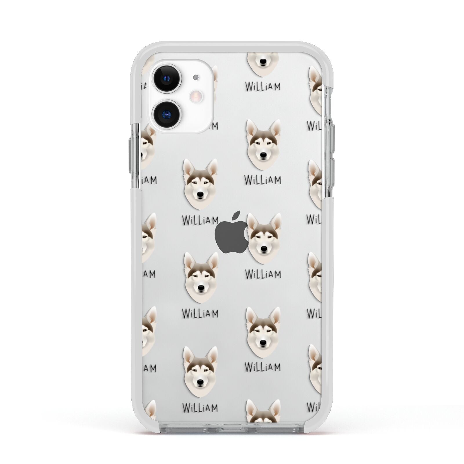 Northern Inuit Icon with Name Apple iPhone 11 in White with White Impact Case