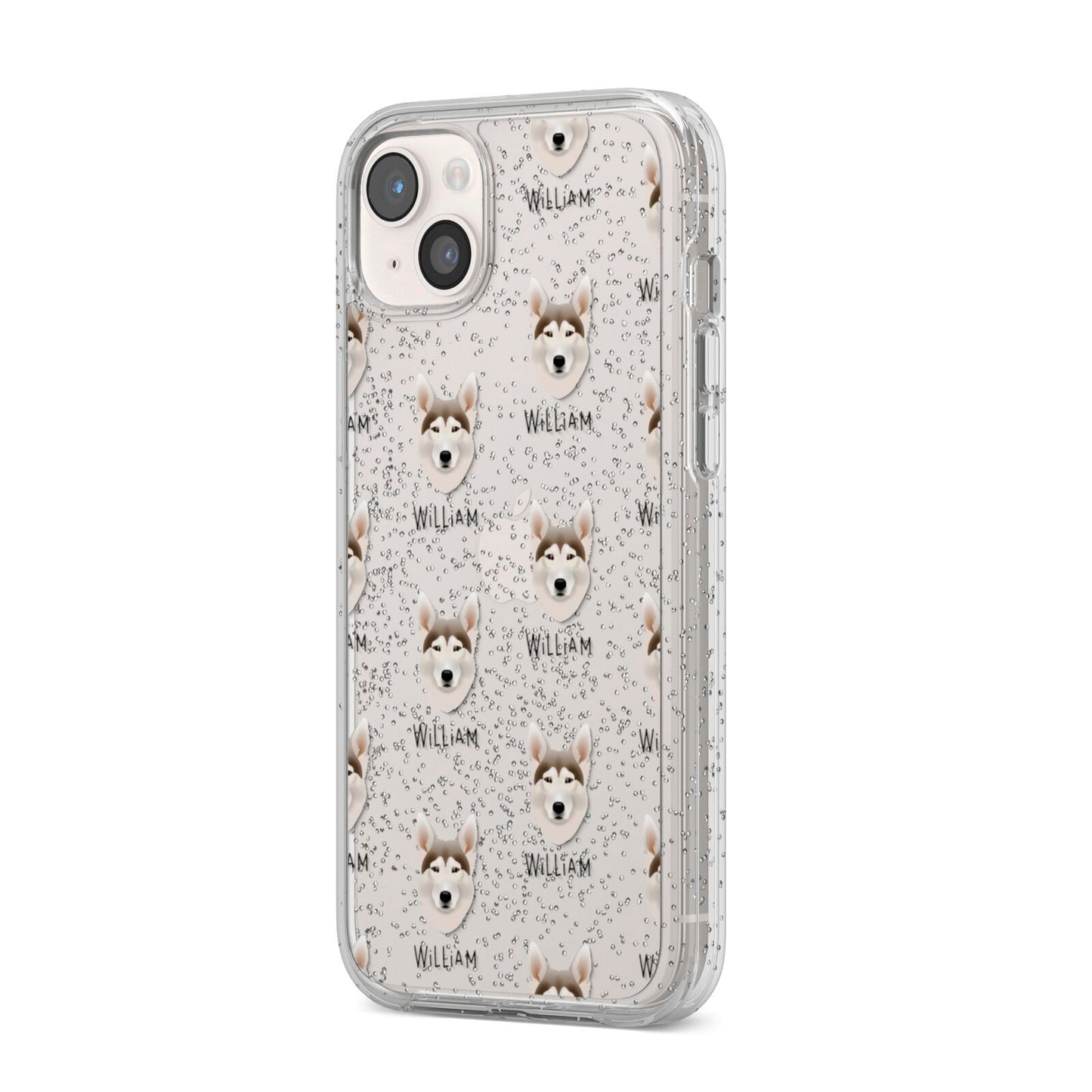 Northern Inuit Icon with Name iPhone 14 Plus Glitter Tough Case Starlight Angled Image