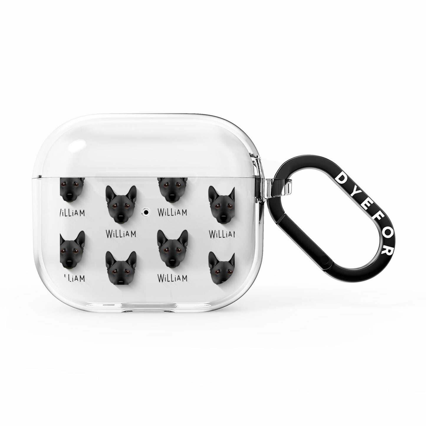 Norwegian Buhund Icon with Name AirPods Clear Case 3rd Gen