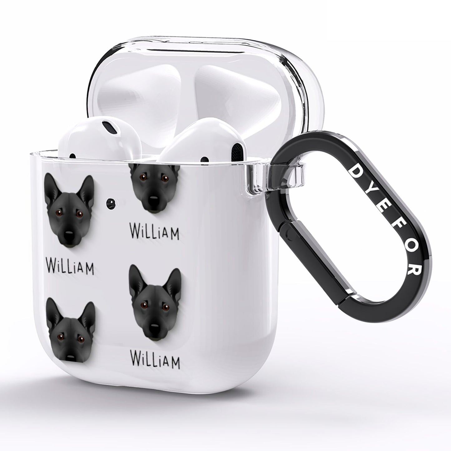 Norwegian Buhund Icon with Name AirPods Clear Case Side Image