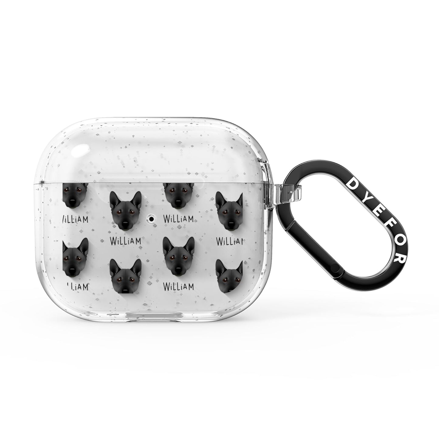 Norwegian Buhund Icon with Name AirPods Glitter Case 3rd Gen
