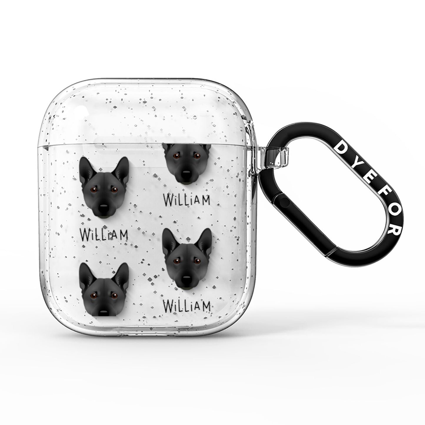 Norwegian Buhund Icon with Name AirPods Glitter Case