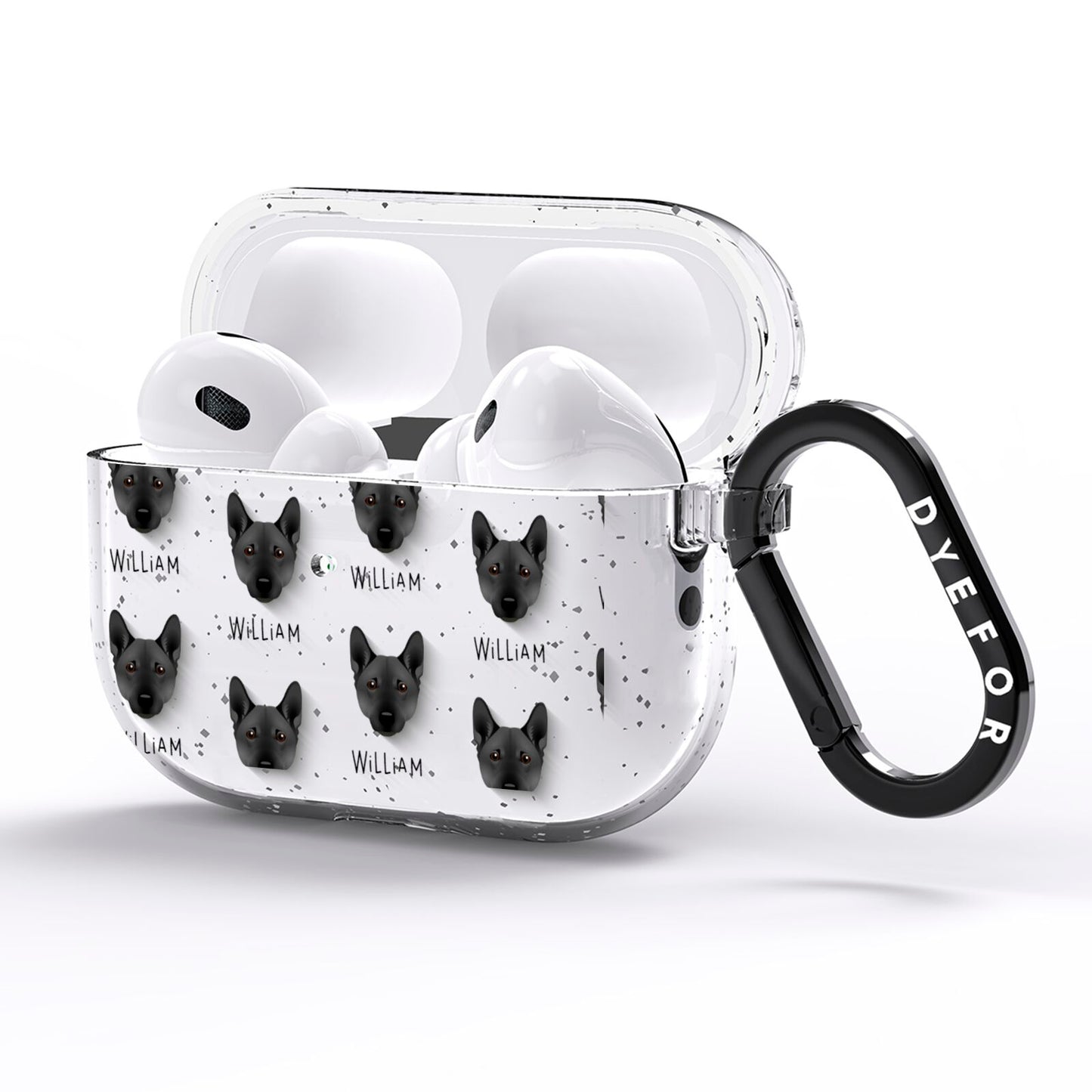 Norwegian Buhund Icon with Name AirPods Pro Glitter Case Side Image