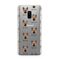 Norwegian Buhund Icon with Name Samsung Galaxy S9 Plus Case on Silver phone