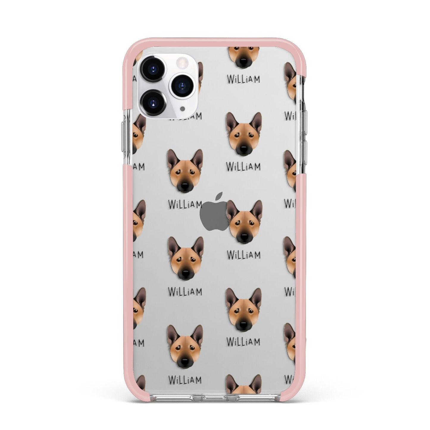 Norwegian Buhund Icon with Name iPhone 11 Pro Max Impact Pink Edge Case
