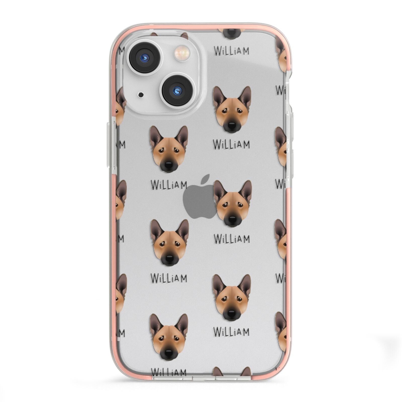 Norwegian Buhund Icon with Name iPhone 13 Mini TPU Impact Case with Pink Edges