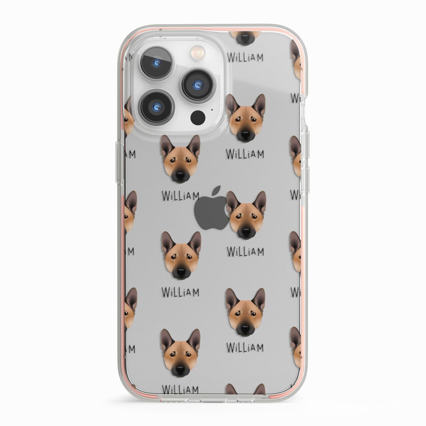 Norwegian Buhund Icon with Name iPhone 13 Pro TPU Impact Case with Pink Edges