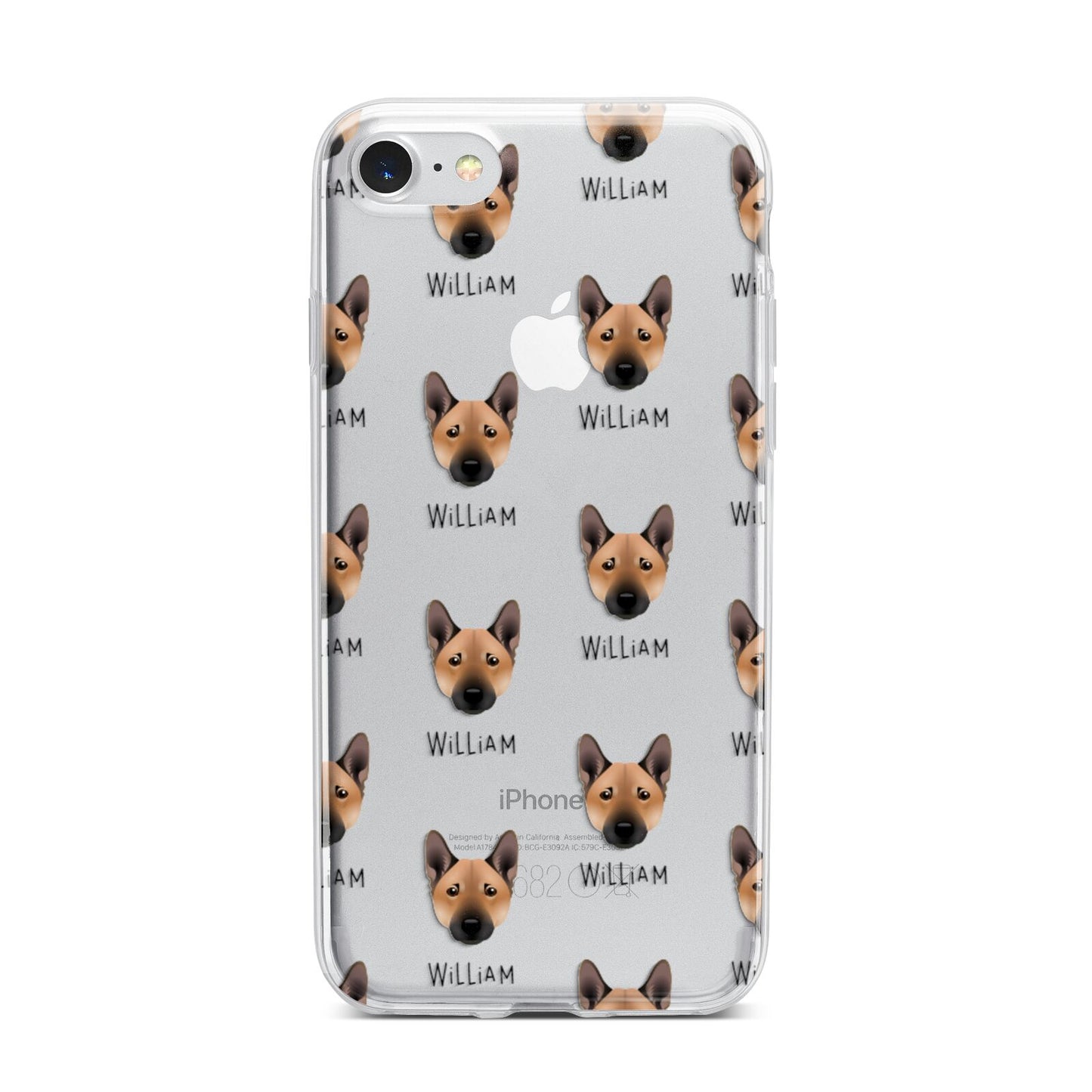 Norwegian Buhund Icon with Name iPhone 7 Bumper Case on Silver iPhone