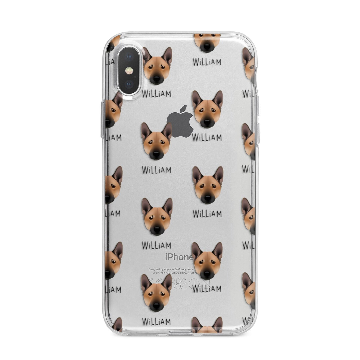 Norwegian Buhund Icon with Name iPhone X Bumper Case on Silver iPhone Alternative Image 1