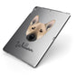Norwegian Buhund Personalised Apple iPad Case on Grey iPad Side View