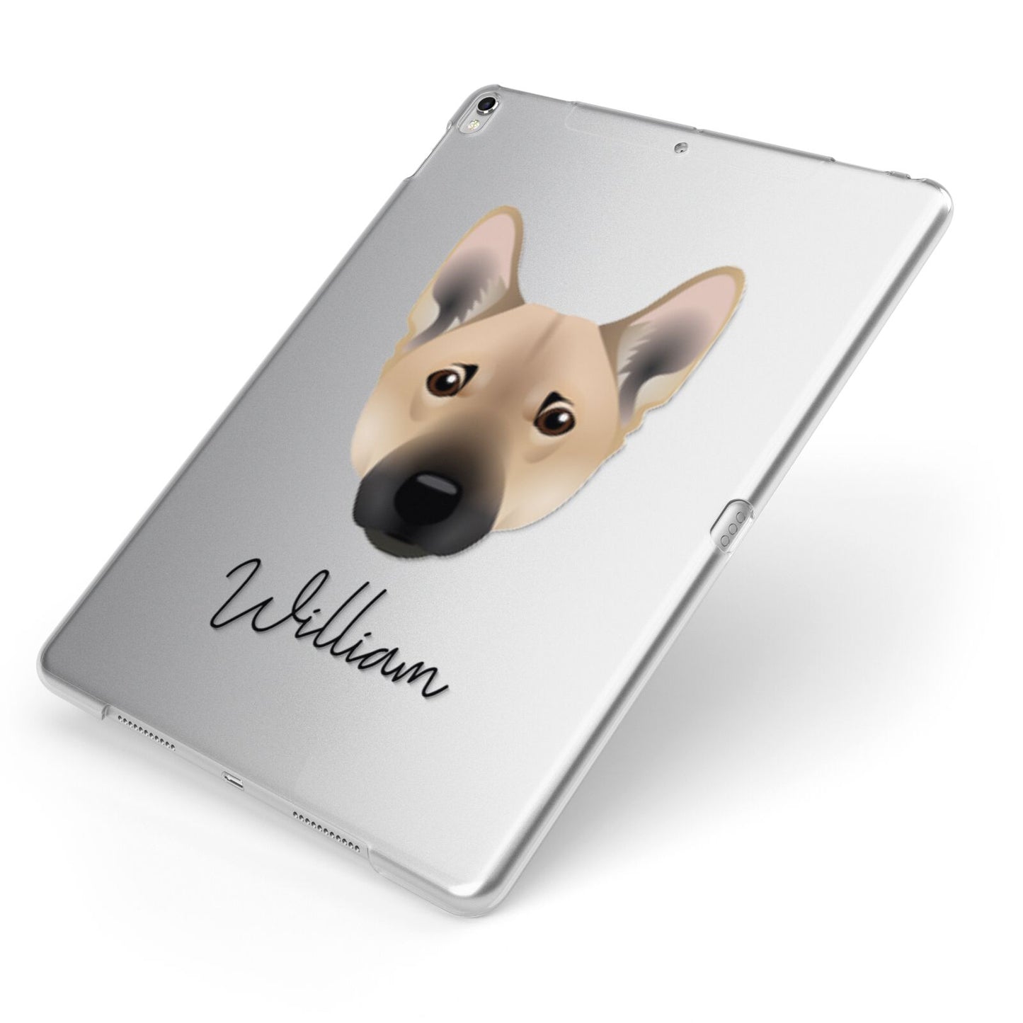 Norwegian Buhund Personalised Apple iPad Case on Silver iPad Side View