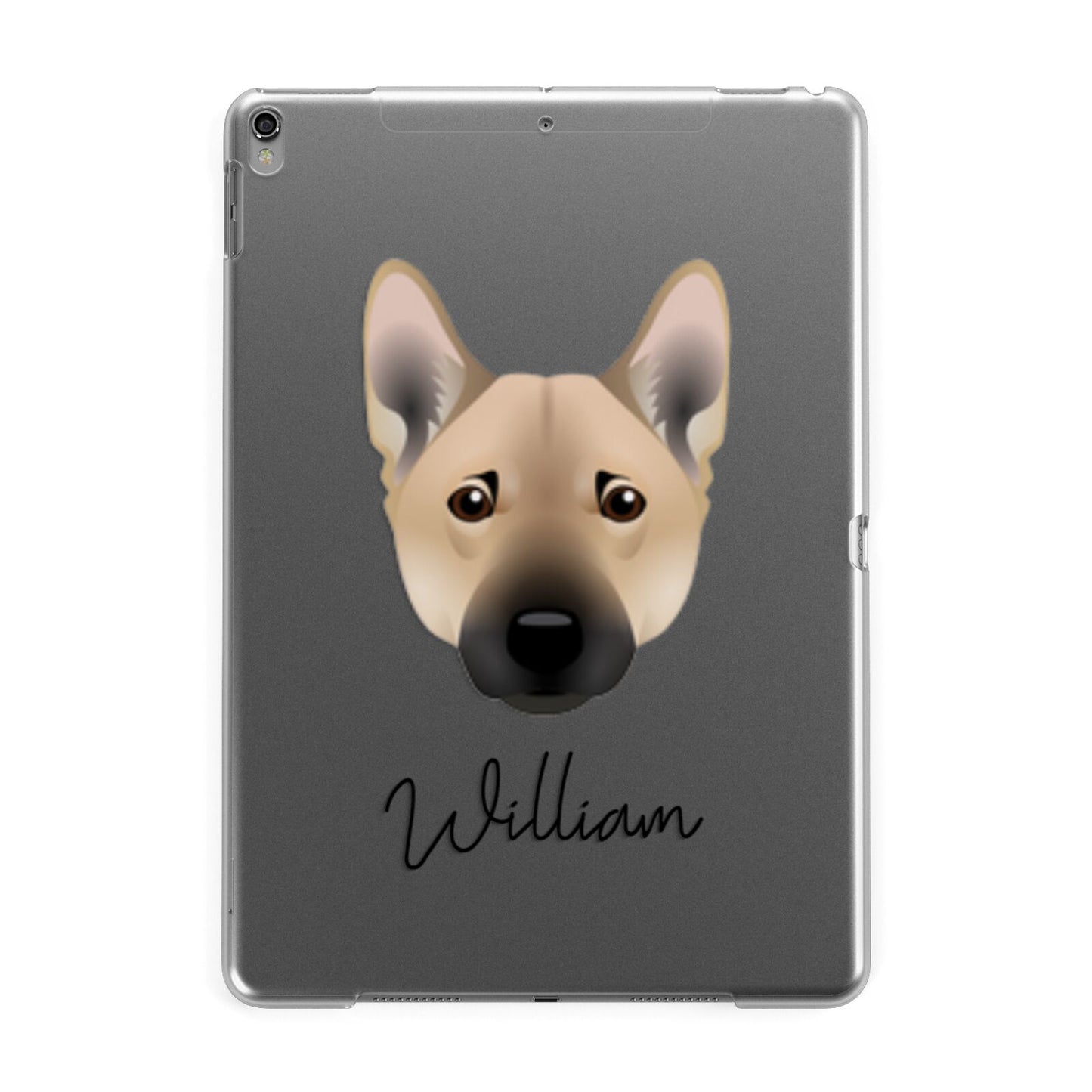 Norwegian Buhund Personalised Apple iPad Grey Case