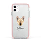 Norwegian Buhund Personalised Apple iPhone 11 in White with Pink Impact Case