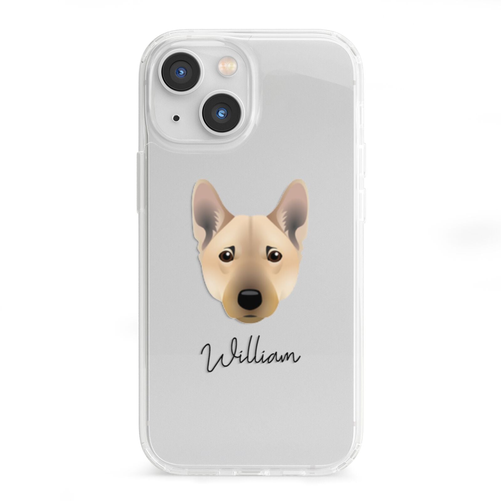 Norwegian Buhund Personalised iPhone 13 Mini Clear Bumper Case