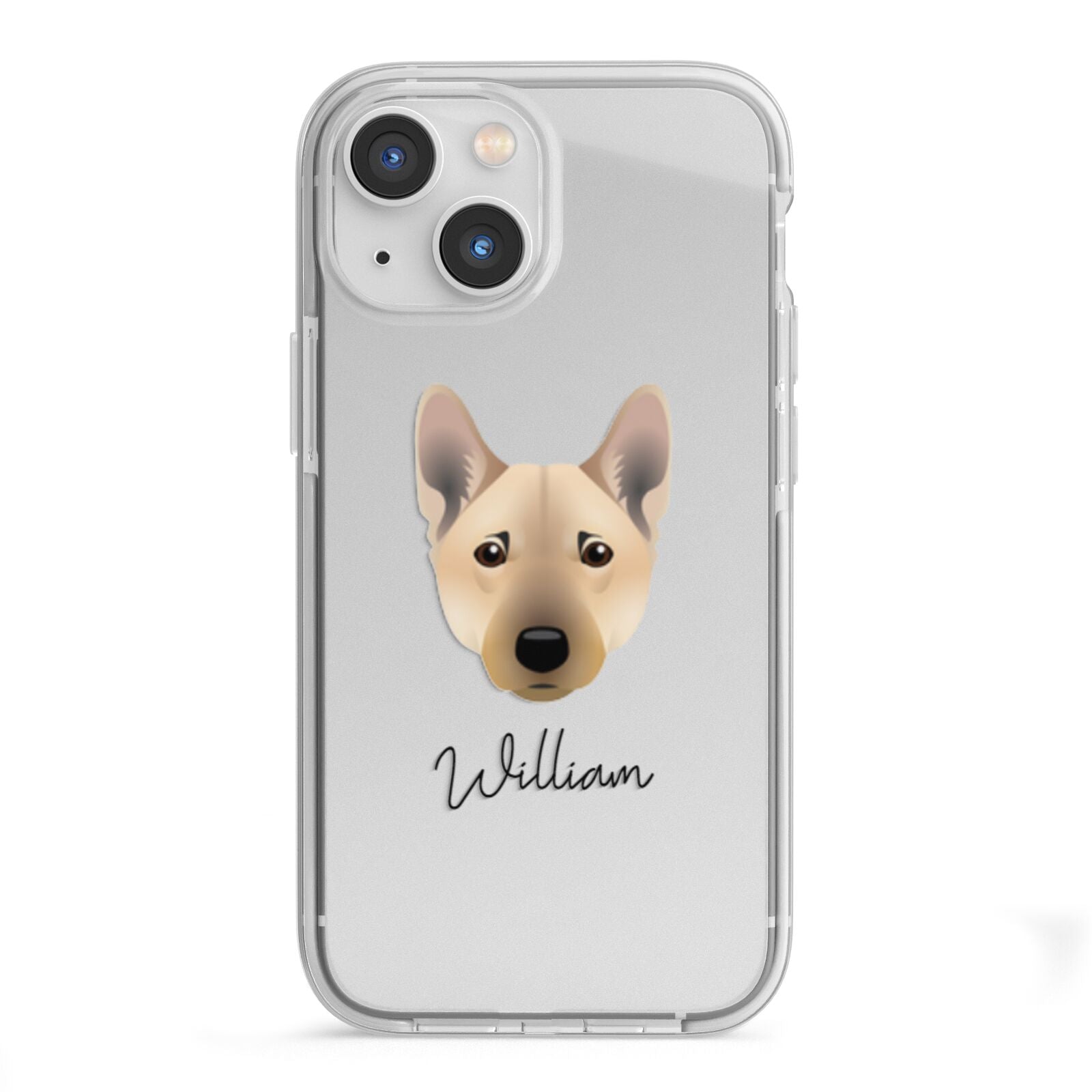 Norwegian Buhund Personalised iPhone 13 Mini TPU Impact Case with White Edges