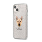 Norwegian Buhund Personalised iPhone 14 Plus Glitter Tough Case Starlight Angled Image