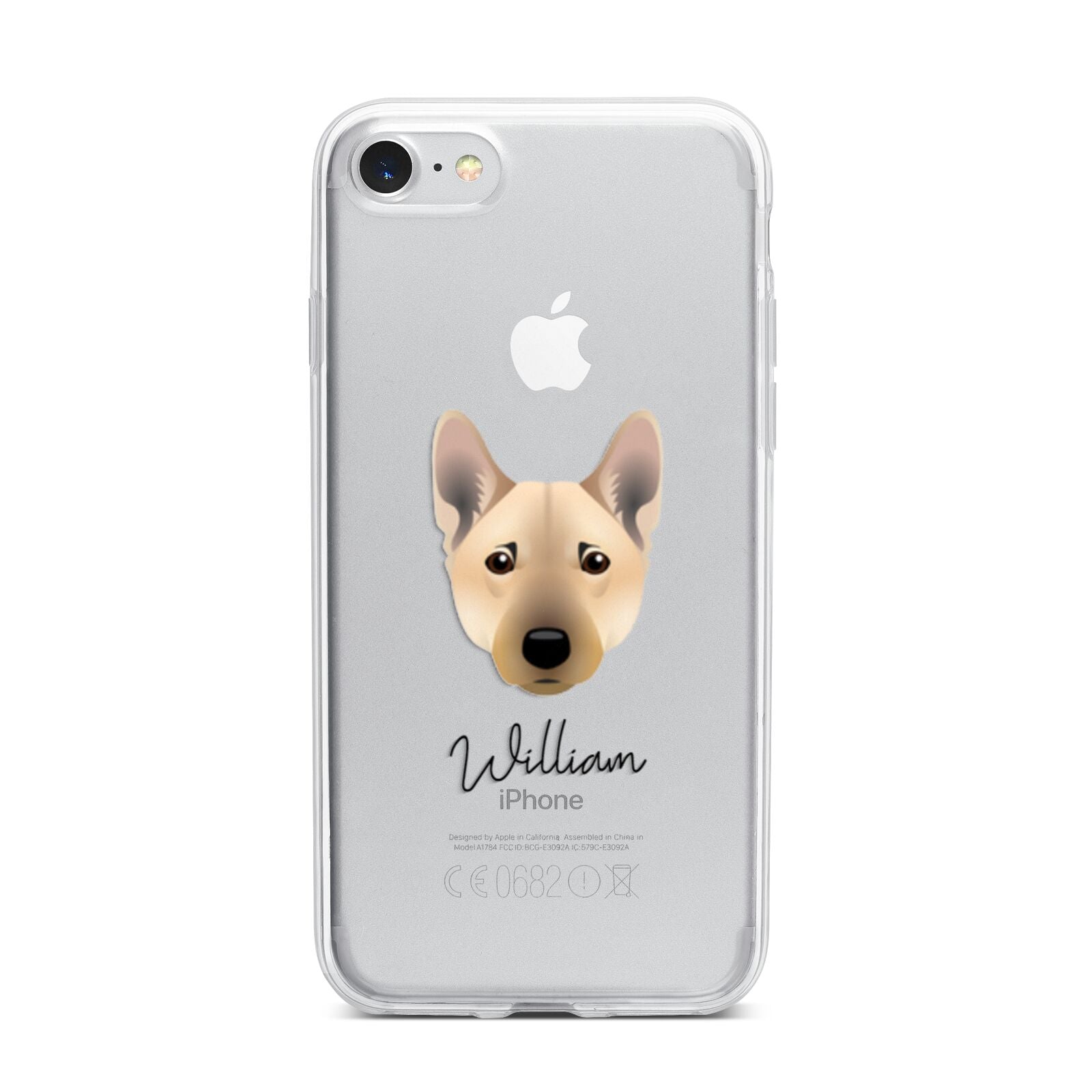 Norwegian Buhund Personalised iPhone 7 Bumper Case on Silver iPhone