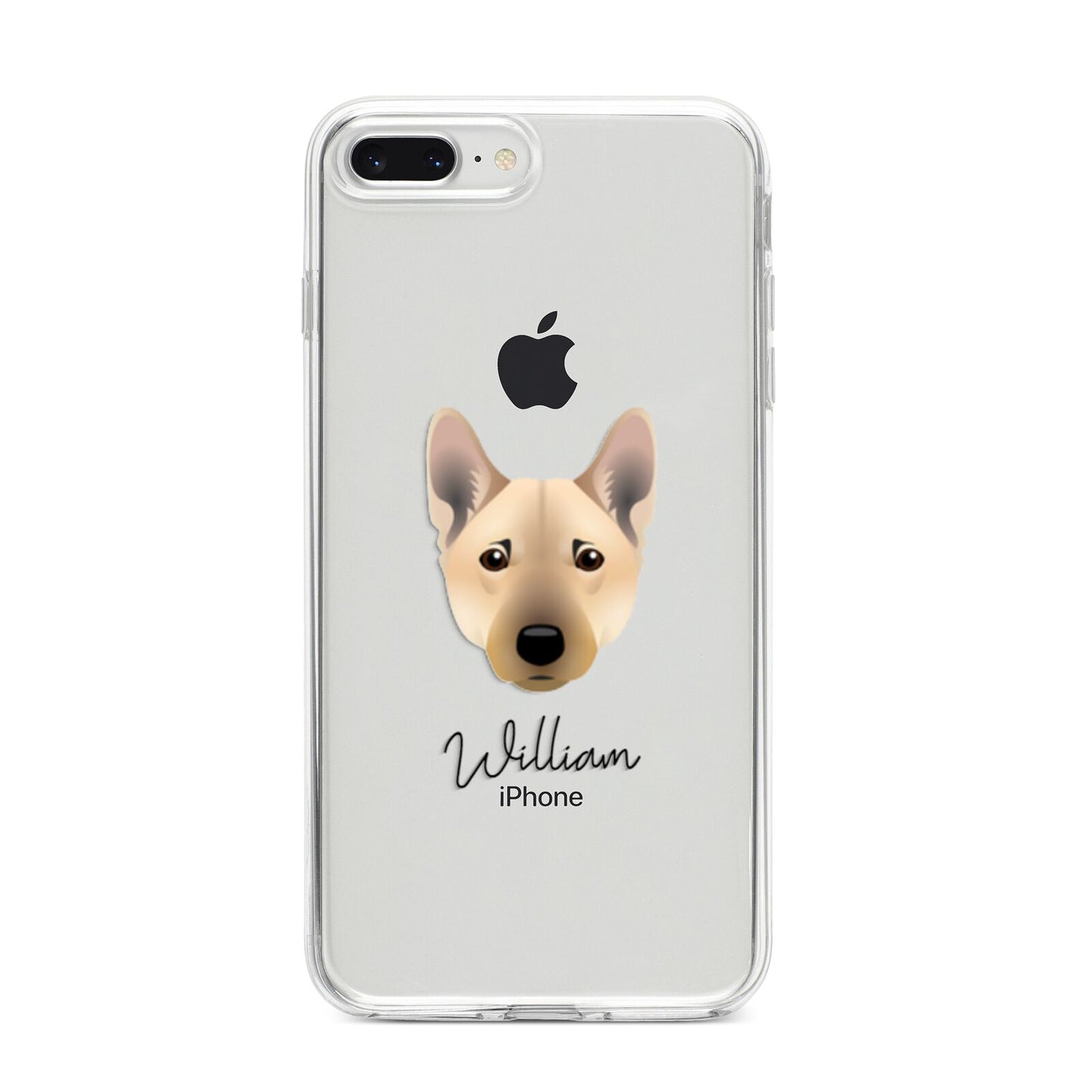 Norwegian Buhund Personalised iPhone 8 Plus Bumper Case on Silver iPhone