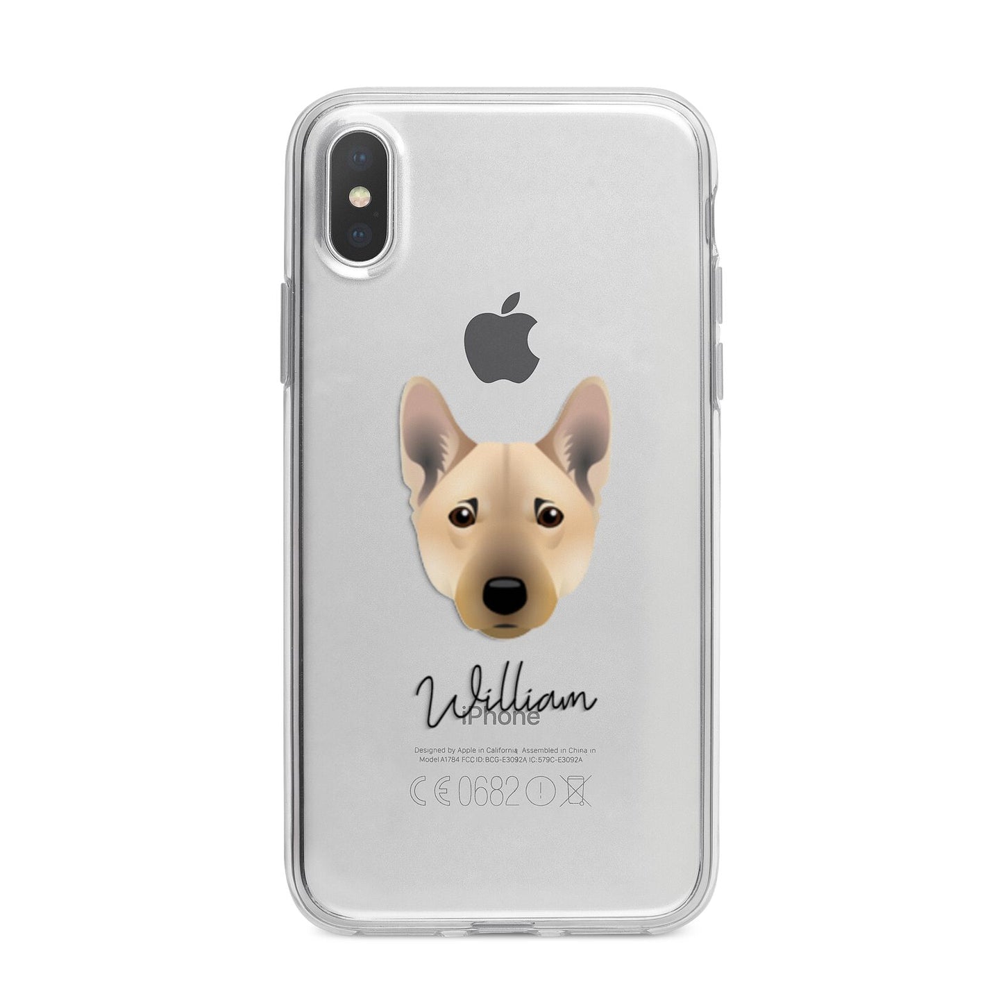 Norwegian Buhund Personalised iPhone X Bumper Case on Silver iPhone Alternative Image 1