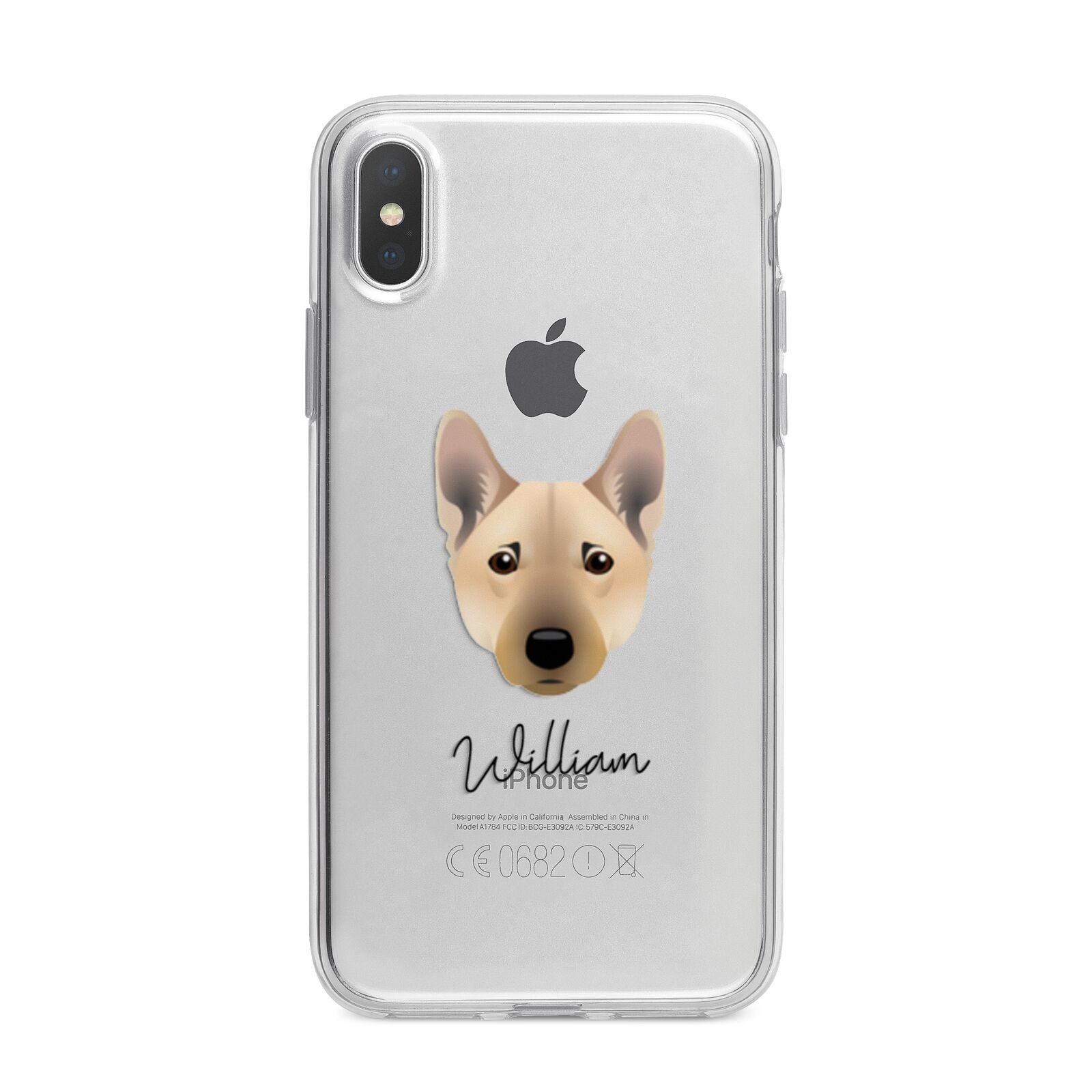 Norwegian Buhund Personalised iPhone X Bumper Case on Silver iPhone Alternative Image 1