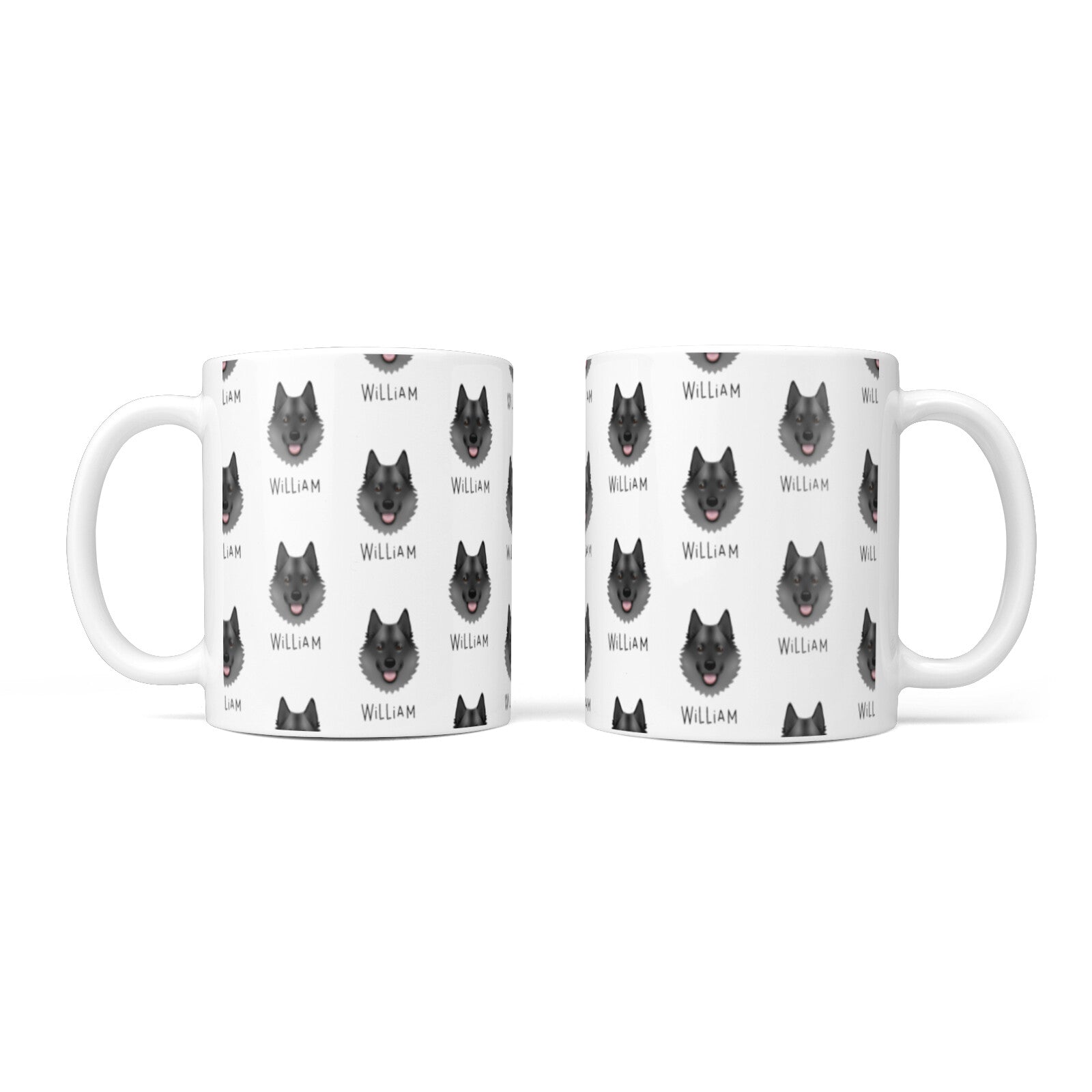 Norwegian Elkhound Icon with Name 10oz Mug Alternative Image 3