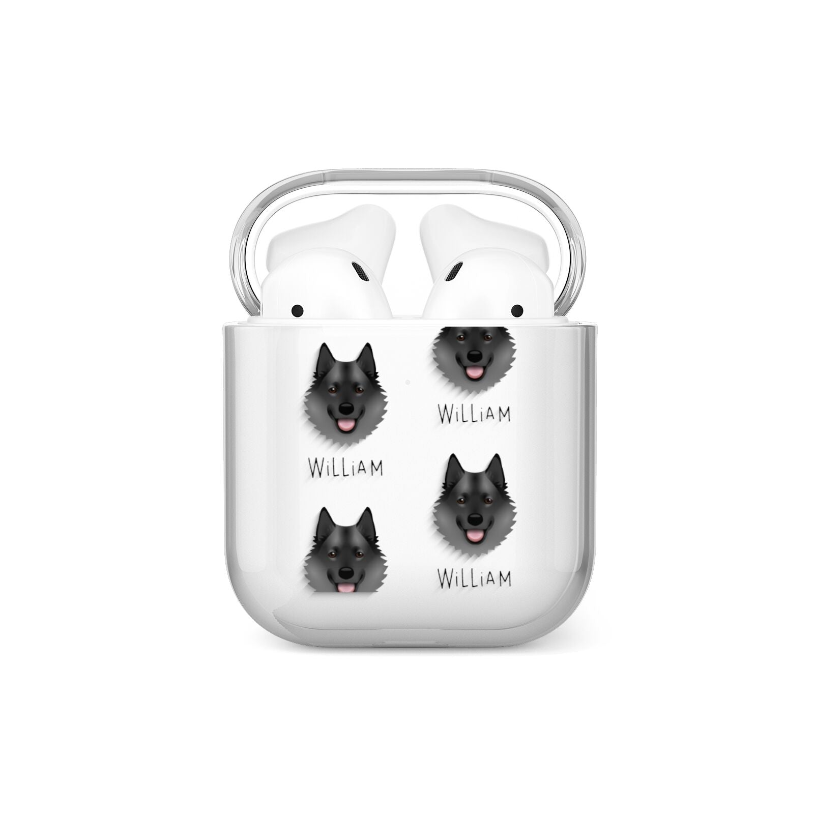 Norwegian Elkhound Icon with Name AirPods Case