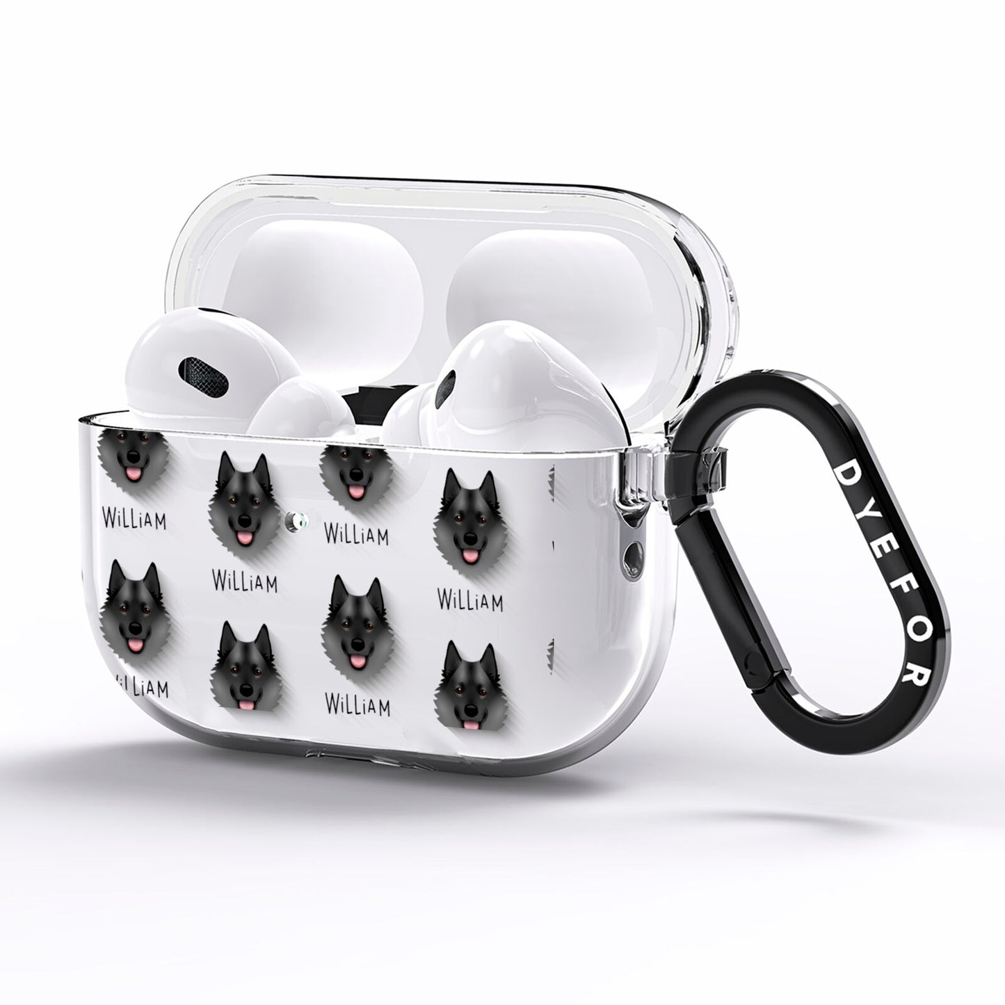 Norwegian Elkhound Icon with Name AirPods Pro Clear Case Side Image