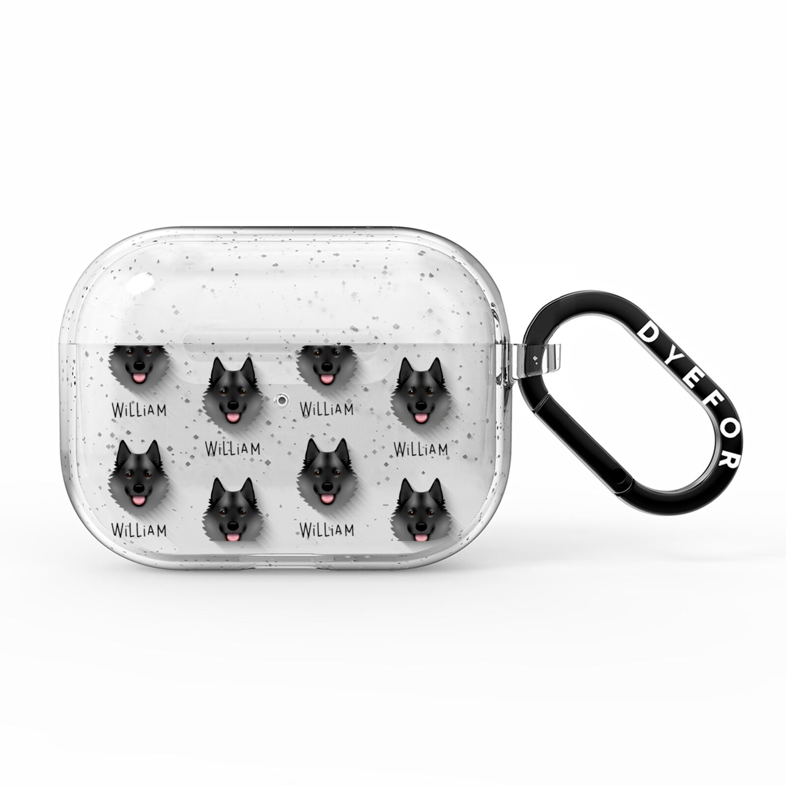 Norwegian Elkhound Icon with Name AirPods Pro Glitter Case