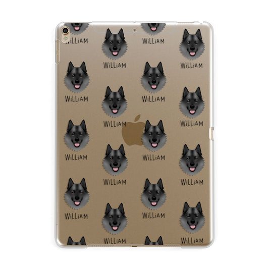 Norwegian Elkhound Icon with Name Apple iPad Gold Case