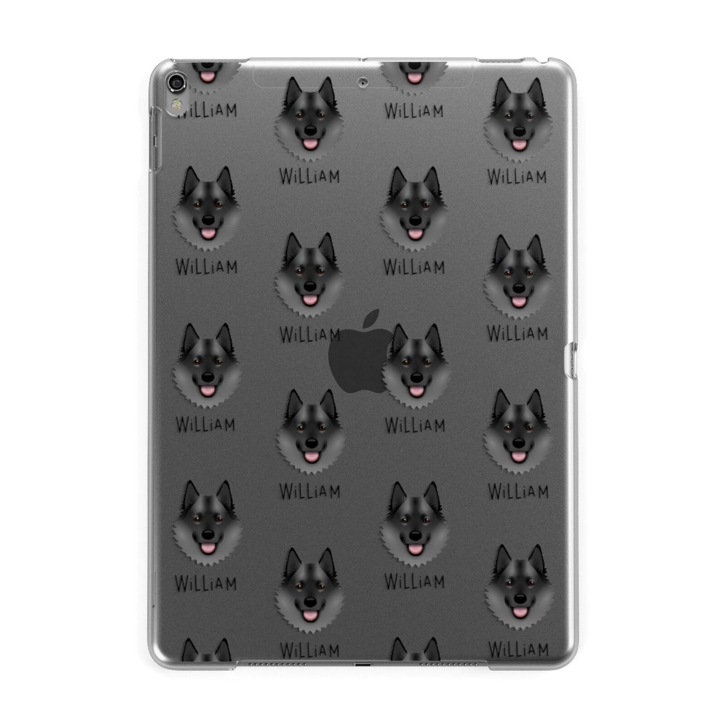 Norwegian Elkhound Icon with Name Apple iPad Grey Case