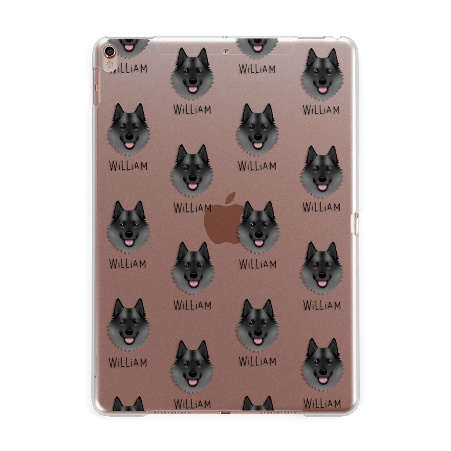 Norwegian Elkhound Icon with Name Apple iPad Rose Gold Case