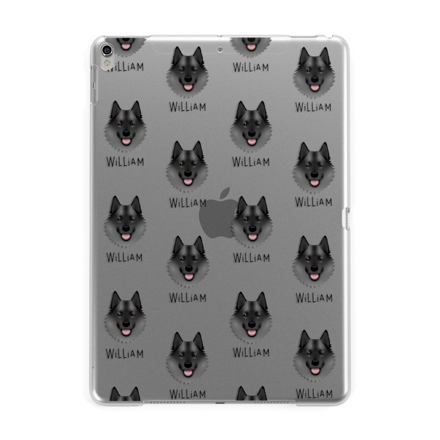 Norwegian Elkhound Icon with Name Apple iPad Silver Case