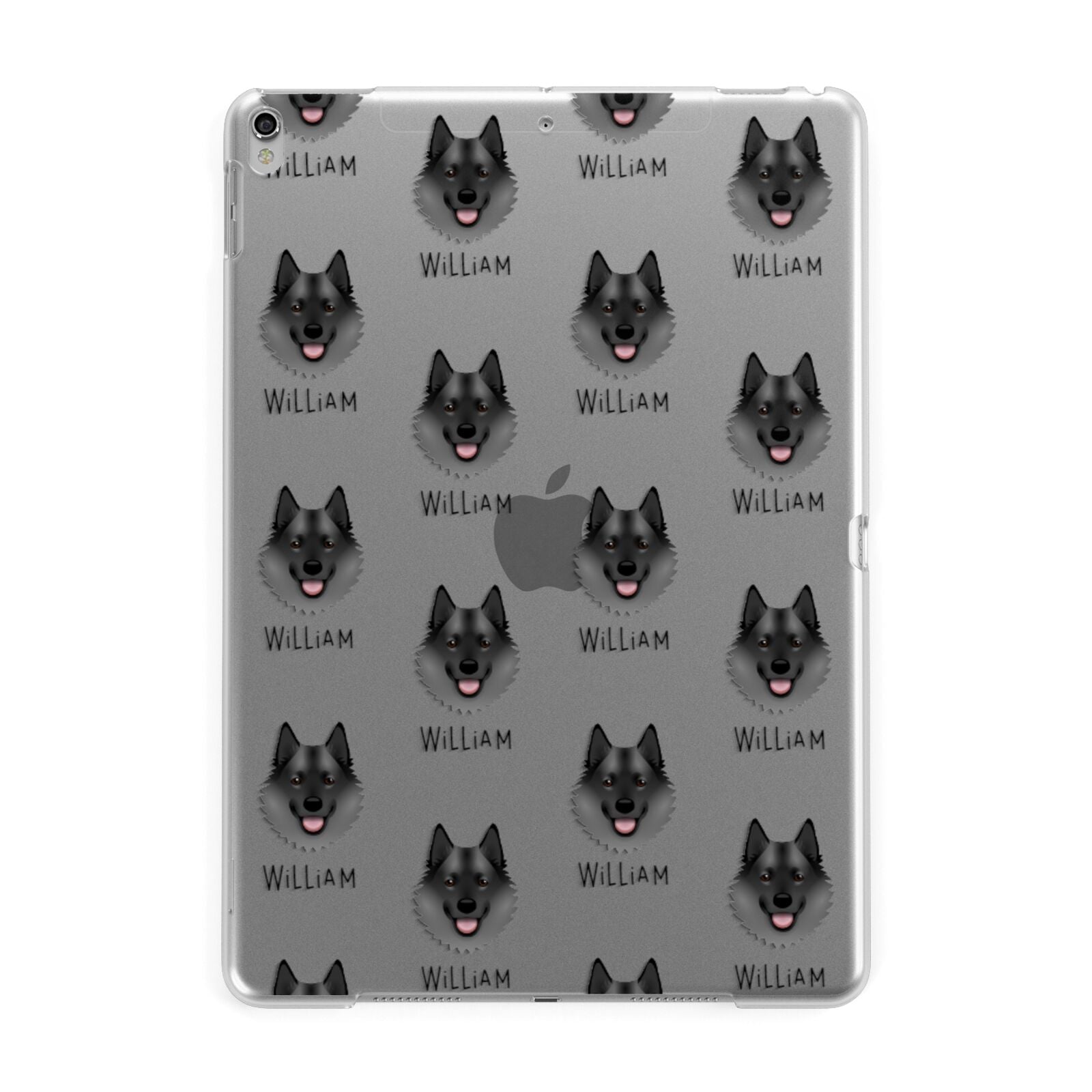 Norwegian Elkhound Icon with Name Apple iPad Silver Case