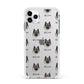 Norwegian Elkhound Icon with Name Apple iPhone 11 Pro Max in Silver with White Impact Case