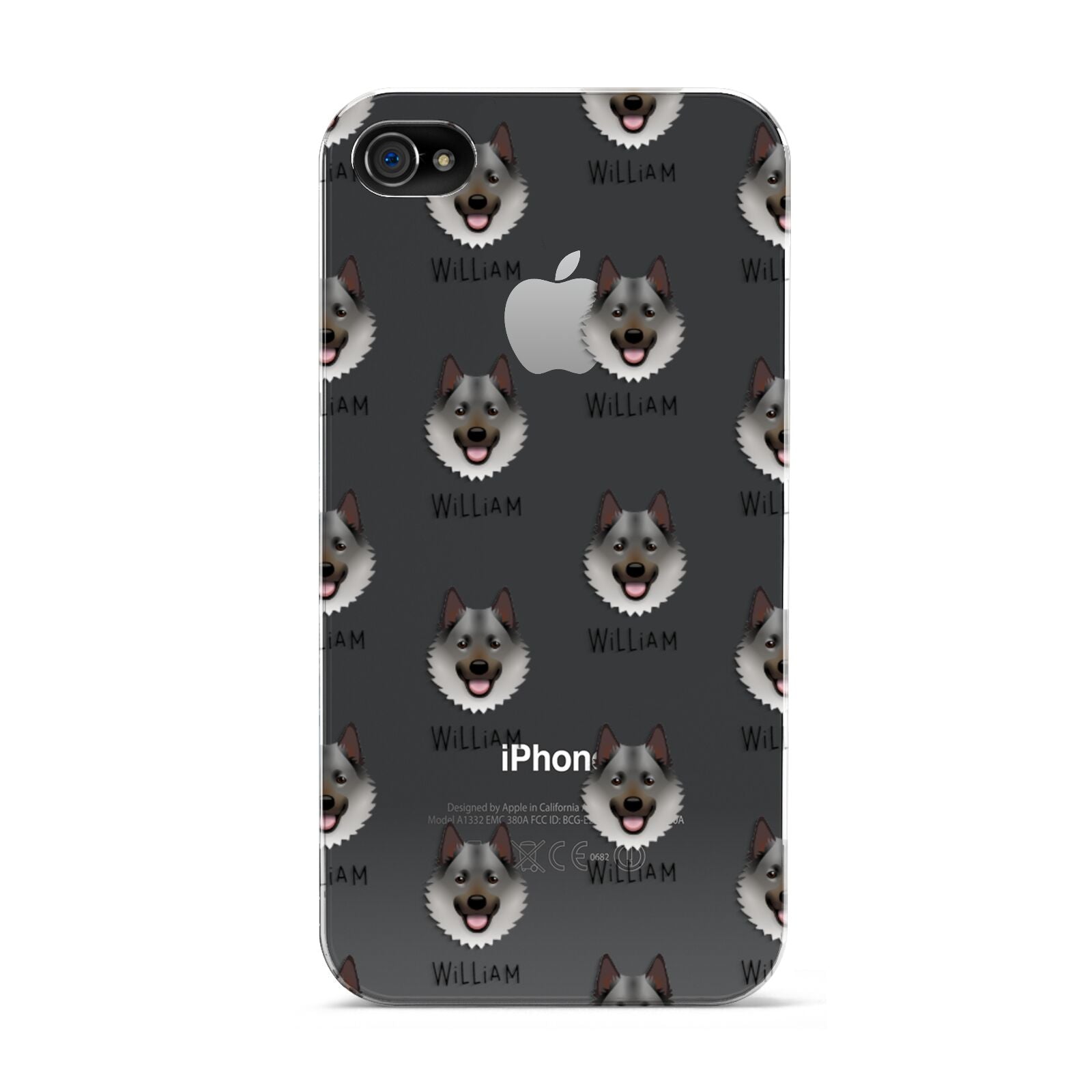 Norwegian Elkhound Icon with Name Apple iPhone 4s Case