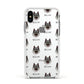 Norwegian Elkhound Icon with Name Apple iPhone Xs Impact Case White Edge on Silver Phone