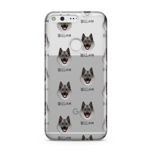Norwegian Elkhound Icon with Name Google Pixel Case