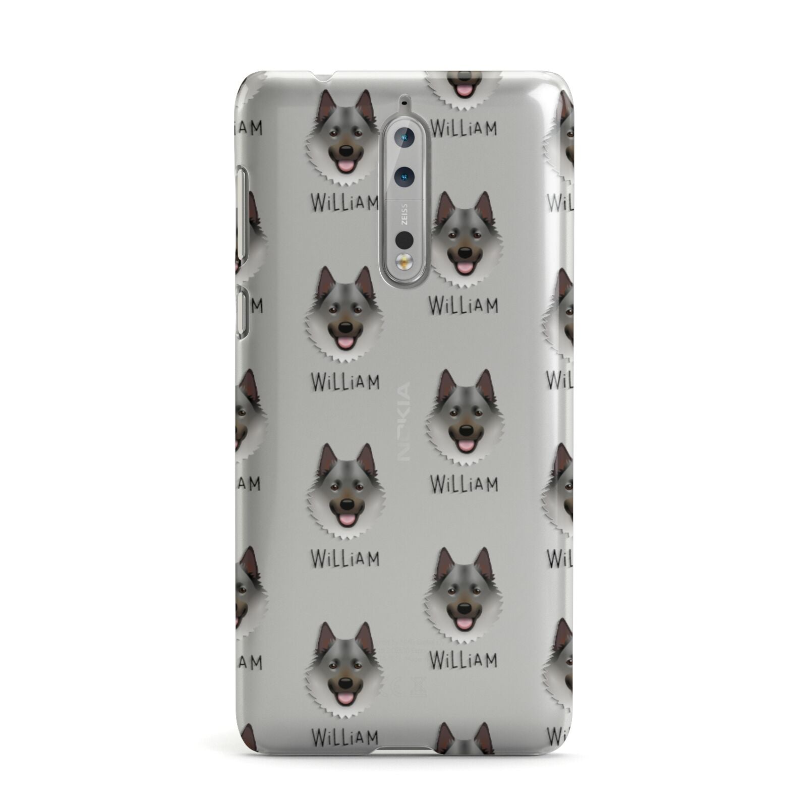 Norwegian Elkhound Icon with Name Nokia Case