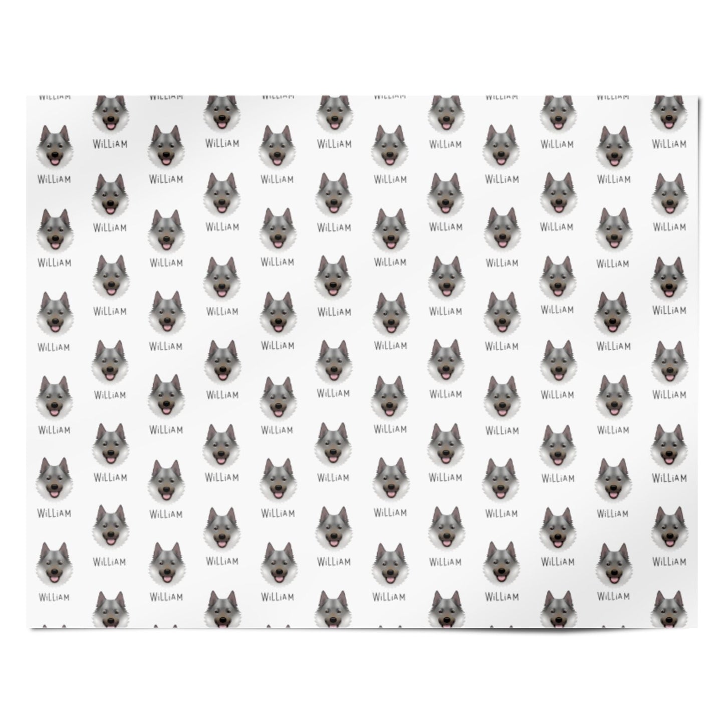 Norwegian Elkhound Icon with Name Personalised Wrapping Paper Alternative