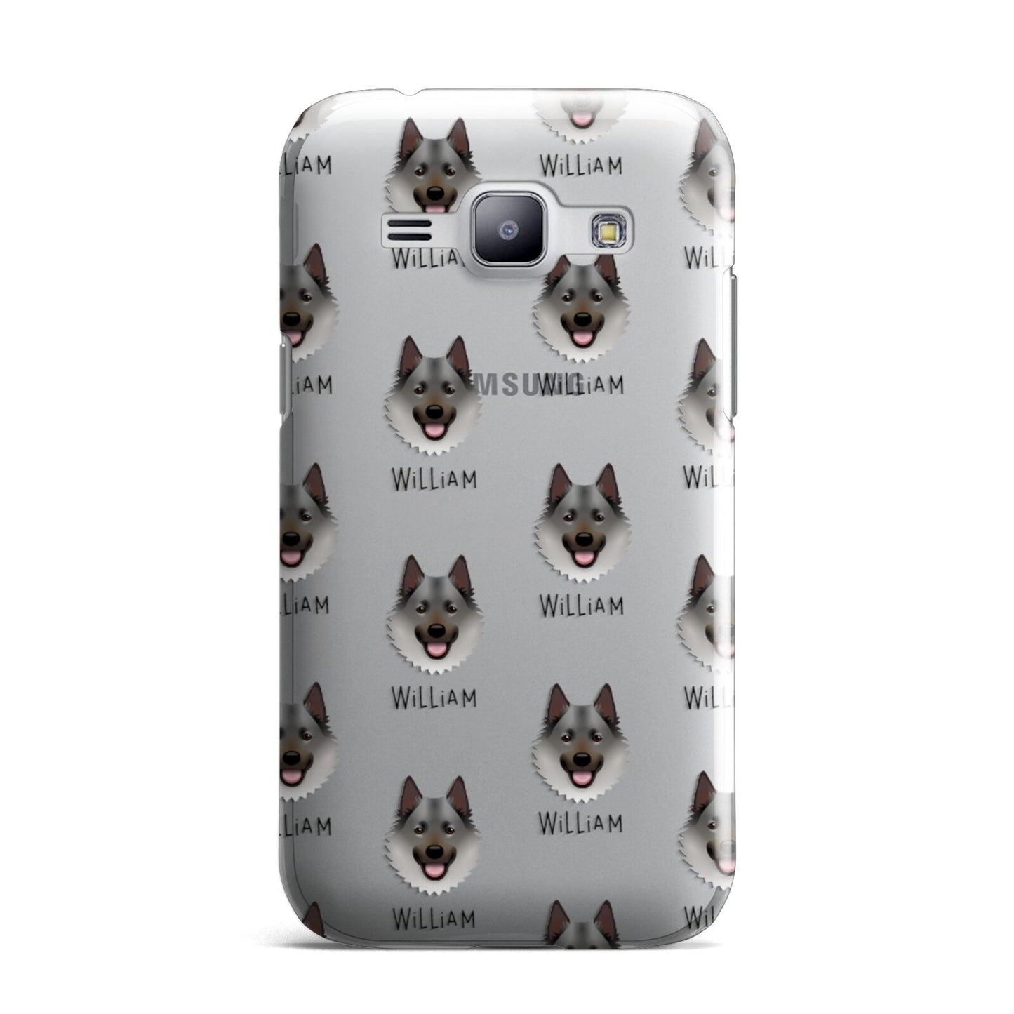 Norwegian Elkhound Icon with Name Samsung Galaxy J1 2015 Case