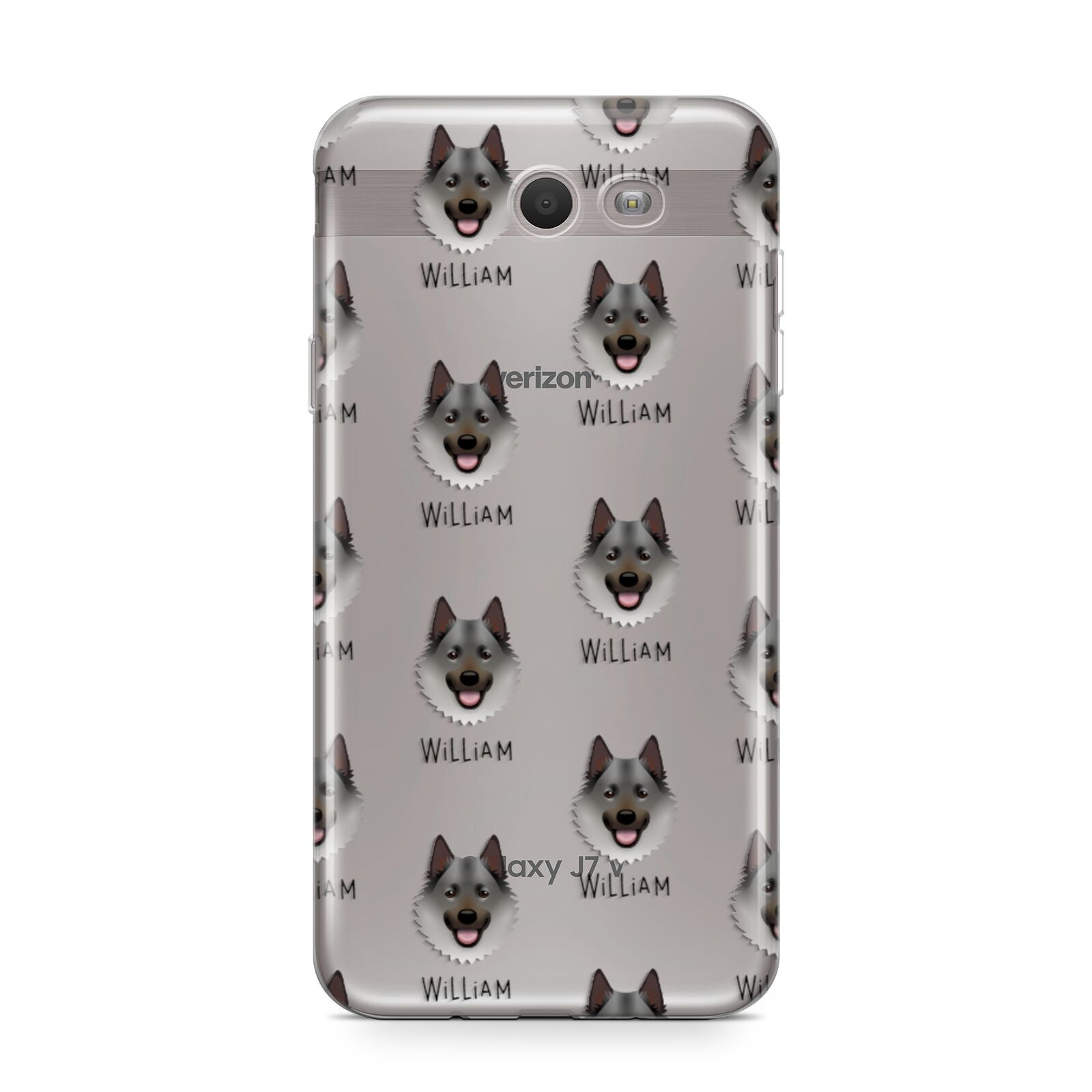 Norwegian Elkhound Icon with Name Samsung Galaxy J7 2017 Case